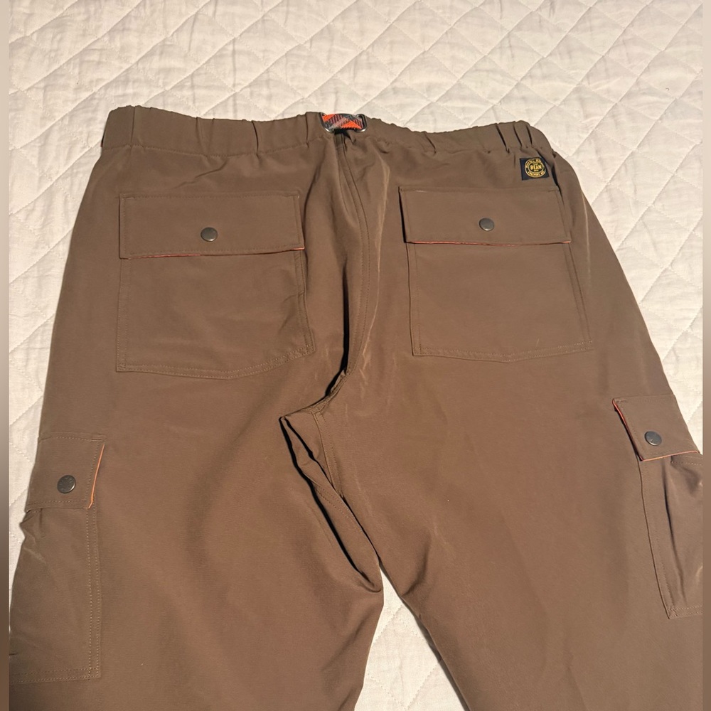 L.L. Bean X Todd Snyder Olive Brown Climbing Pants with Red Checkered Belt - Picture 3 of 4
